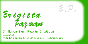 brigitta pazman business card