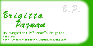 brigitta pazman business card